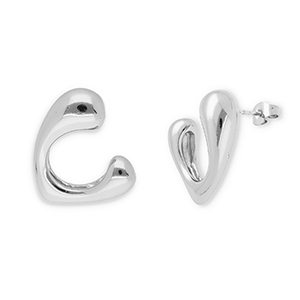 Stainless steel earrings / earpins heart Silver