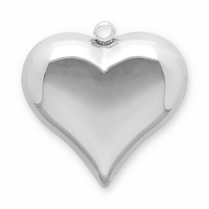 Stainless steel charms heart Silver