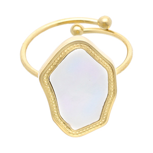 Stainless steel rings Gold-White