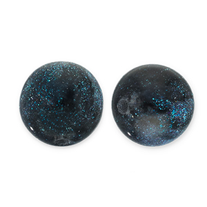 8 mm acrylic beads with glitter Black-Turquoise