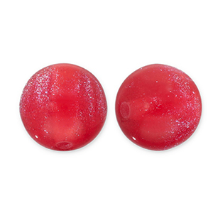 12 mm acrylic beads with glitter Red-Turquoise