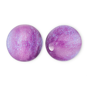 12 mm acrylic beads with glitter Purple-Turquoise