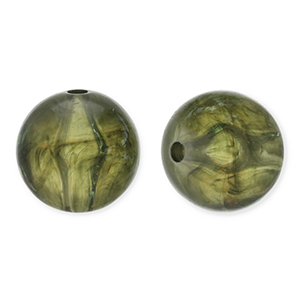 12 mm acrylic beads round Olive Green