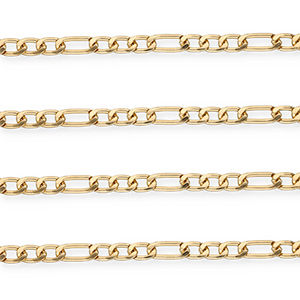 Aluminium findings belcher chain figaro link Gold