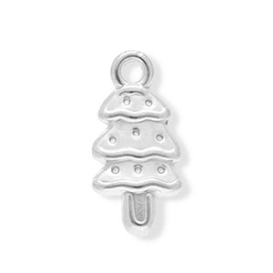 Stainless steel charms Christmas tree Silver