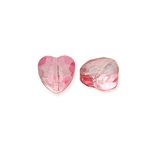 Fashion faceted beads heart Pink