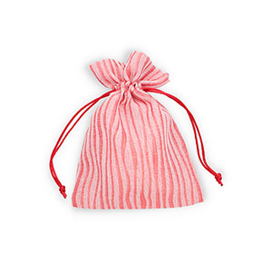 Jewellery bag with lines Red-White