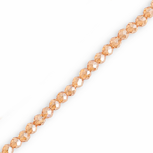 Round top faceted beads 3mm Peachy Orange