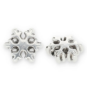 DQ European metal beads snowflake Antique Silver (Nickelfree)