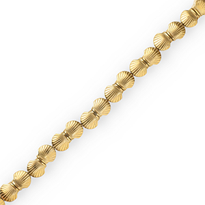 Round hematite beads shell Gold