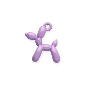 Metal charms balloon dog Lilac