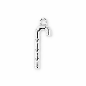 Metal charms candy cane Silver