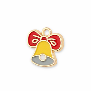 Metal charms Christmas bell Gold-Yellow-Red-Grey