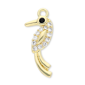 Brass TQ metal charms bird Gold-Transparent