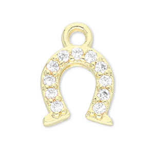 Brass TQ metal charms horseshoe Gold-Transparent