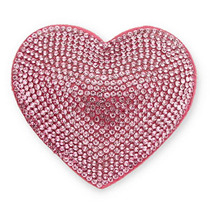 Statement charms with strass heart Light Pink