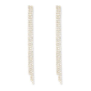 Eco-brass&reg; metal earrings / earpins with strass Gold-Crystal