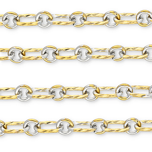 Stainless steel findings belcher chain oval Gold-Silver