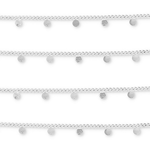 Stainless steel findings belcher chain with coins Silver