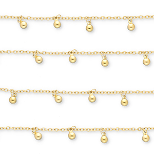 Stainless steel findings belcher chain with spheres Gold