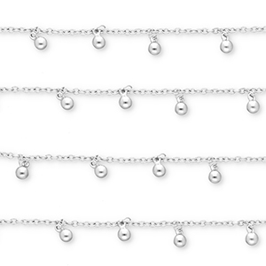 Stainless steel findings belcher chain with spheres Silver