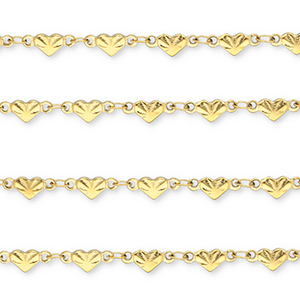 Stainless steel findings belcher chain heart Gold