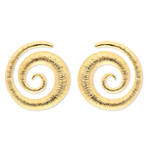 Stainless steel earrings / earpins spiral Gold