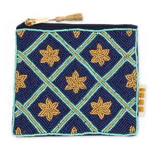 BY31&reg; Pouch stars Dark Blue-Light Teal Blue-Gold