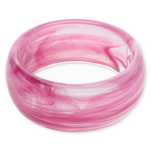 Bracelets bangle resin Aubergine Purple-White