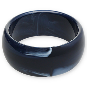 Bracelets bangle resin Dark Blue-White