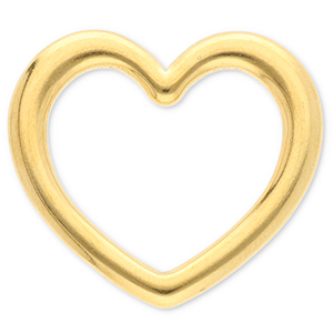Stainless steel findings connector heart Gold