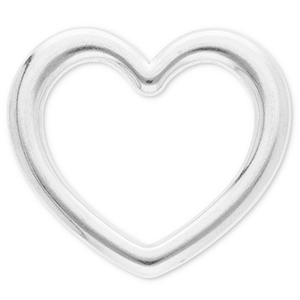 Stainless steel findings connector heart Silver