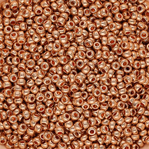 Preciosa glass seed beads 8/0 Metallic Rose Gold
