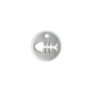 DQ European metal charms connector fishbone Antique Silver (Nickelfree)