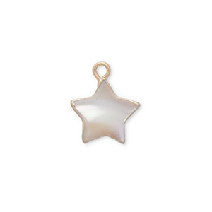 Freshwater pearls charm star Gold-Natural White