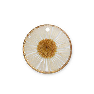 Charms with dried flowers Gold-Beige