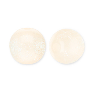 6 mm acrylic beads with glitter Vanilla Yellow-Turquoise