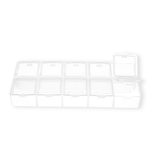 Jewellery storage box with 10 compartments Transparent