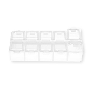 Jewellery storage box with 10 compartments Transparent