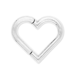 Stainless steel ear piercing clicker heart Silver