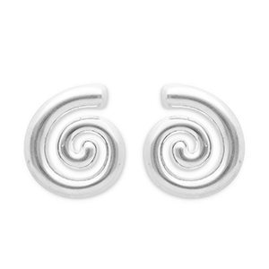 Stainless steel earrings / earpin spiral Silver