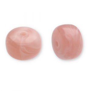 Acrylic beads disc Vintage Pink-White