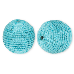 22 mm acrylic beads with waxed cord Blue