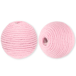22 mm acrylic beads with waxed cord Light Pink