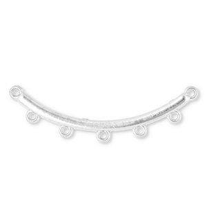 Stainless steel findings connector arch with 5 loops Silver