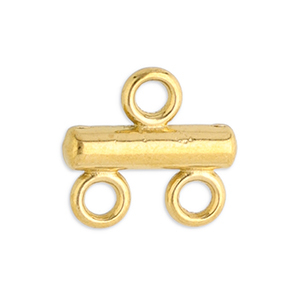 Stainless steel findings charms with 2 loops Gold