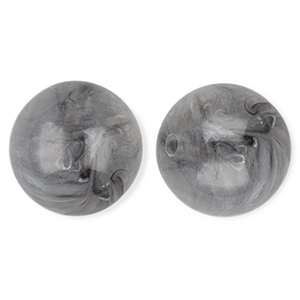 20 mm acrylic beads round Grey-Marble