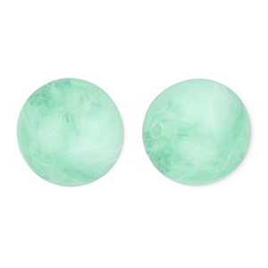 16 mm acrylic beads round Mint Green-Marble