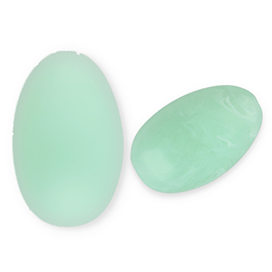 Acrylic beads oblong oval Mint Green-Marble