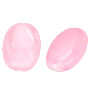 Acrylic beads oval Pink-Marble